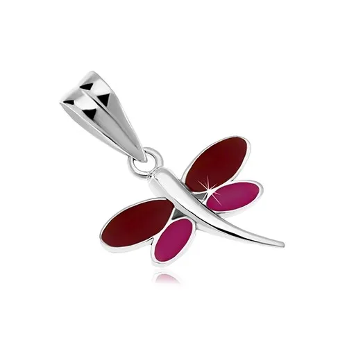 obesek-iz-14-k-belega-zlata-kacji-pastir-z-vinsko-rdeco-in-vijolicasto-glazuro-na-krilih