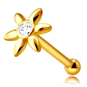 585-diamantni-piercing-za-nos-iz-rumenega-zlata-raven-cvet-s-prozornim-briljantom