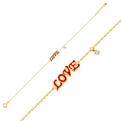 zapestnica-iz-rumenega-14k-zlata-obesek-rdec-glaziran-napis-love-cirkon