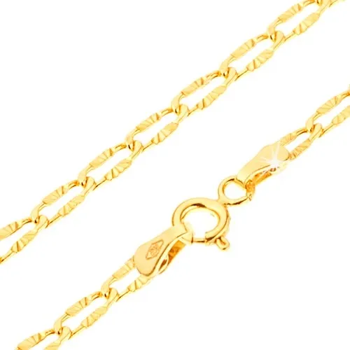 zapestnica-iz-rumenega-14k-zlata-ploscati-cleni-z-zarkastimi-vdolbinami-180-mm