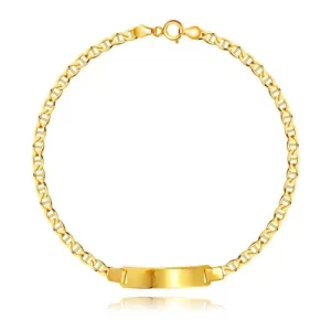 zapestnica-iz-rumenega-14k-zlata-ploscica-ovalni-clen-ki-ga-deli-klincek-180-mm